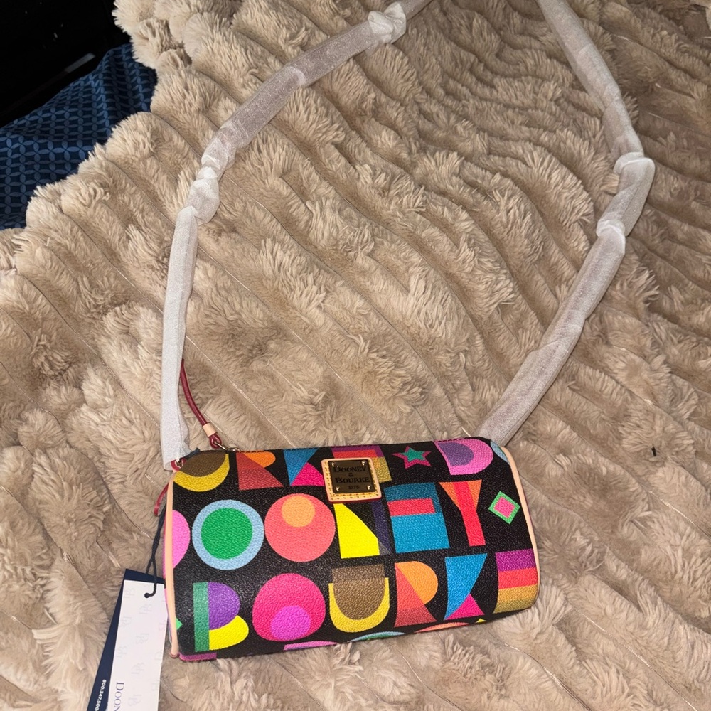 Dooney & Bourke Black Multicolor Geometric Crossbody Bag